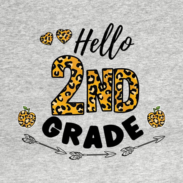 Hello 2nd Grade Leopard Back To School by Centorinoruben.Butterfly